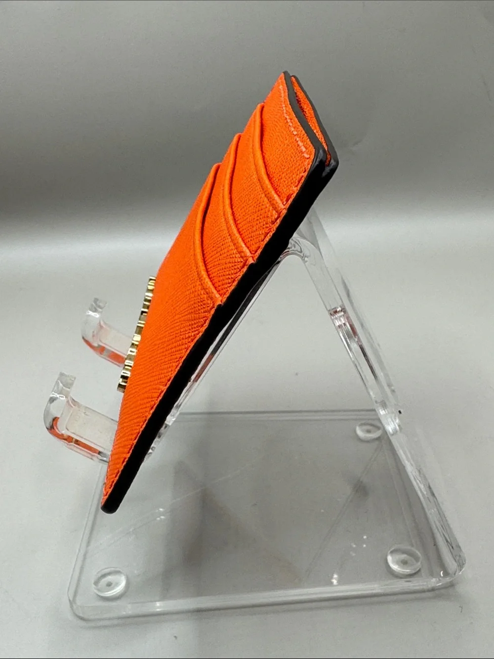 Michael Kors Orange Leather Card Case with Gold Logo - Picture 5 of 5